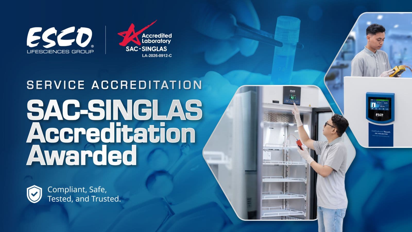 Esco Lifesciences Group's Service Earns SAC-SINGLAS Accreditation for Calibration of Thermostatic Products and Cold Storage Equipment